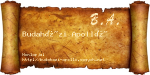 Budaházi Apolló névjegykártya